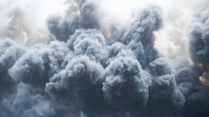 Abstract Smoke Cloudscape: A Study in Grey