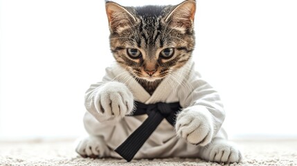 "Martial Arts Master Kitten: A Purr-fect Fighter!"
"The Kung Fu Kitty: A Feline with Moves!"
"Paws and Grace: The Cat Who Does Kung Fu!"
"Flexing Her Paws: The Kung Fu Cat's Story"
"Cats of Steel: The