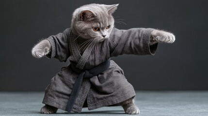 "Martial Arts Master Kitten: A Purr-fect Fighter!"
"The Kung Fu Kitty: A Feline with Moves!"
"Paws and Grace: The Cat Who Does Kung Fu!"
"Flexing Her Paws: The Kung Fu Cat's Story"
"Cats of Steel: The