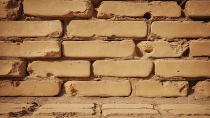 Historic mud-made adobe bricks wall.