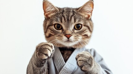 "Martial Arts Master Kitten: A Purr-fect Fighter!"
"The Kung Fu Kitty: A Feline with Moves!"
"Paws and Grace: The Cat Who Does Kung Fu!"
"Flexing Her Paws: The Kung Fu Cat's Story"
"Cats of Steel: The