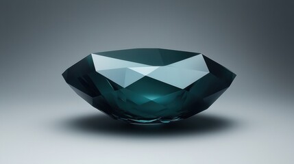 A blue gemstone with a faceted surface.