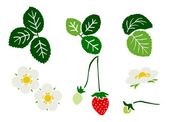 レトロな手描きのいちごイラスト