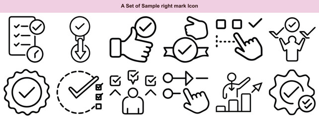Check Mark Icons Vector Set: Approval, Success, Confirmation Graphics