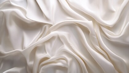 Obraz premium Elegant White Silk Fabric Background with Soft Drapes and Folds