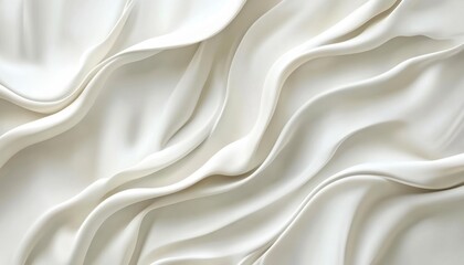 Obraz premium Elegant White Fabric Draping Texture with Soft Waves Background Design