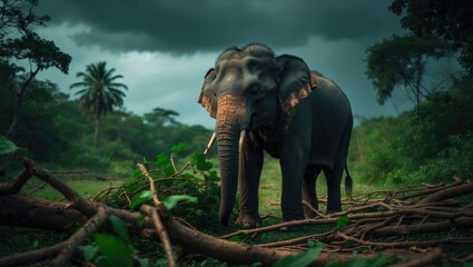 Fototapeta premium The Asian Elephant: A Marvel of Nature