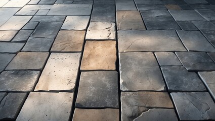 Fototapeta premium Interior and exterior tile designs with ceramic elevation, natural stone wall backdrops, and assorted paving tiles.