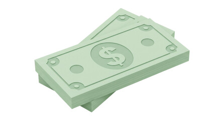 Obraz premium Isolated Stack of Dollar Bills