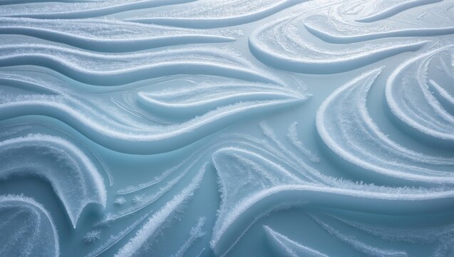 Natural Snowflake Freeze Pattern on Light Blue and White Image
