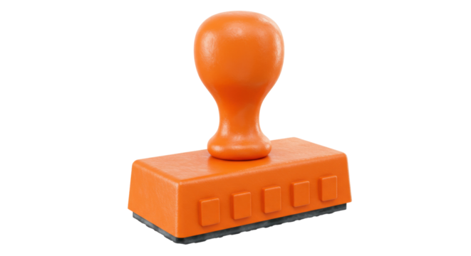 Isolated Orange Stamp - Powered by Adobe