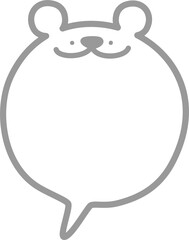 Minimal doodle hand draw animal bear speech bubble balloon, icon sticker memo keyword planner text box banner, flat design png illustration