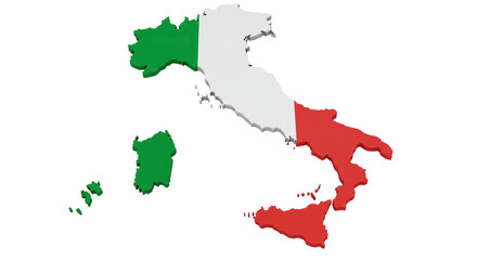 Isolated Italy Map Flag