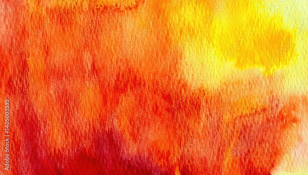 Poster vibrant red orange yellow watercolor texture for background design, fiery gradient art for digital g