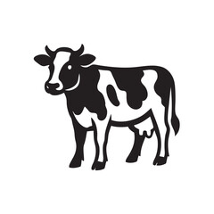 black and white cow