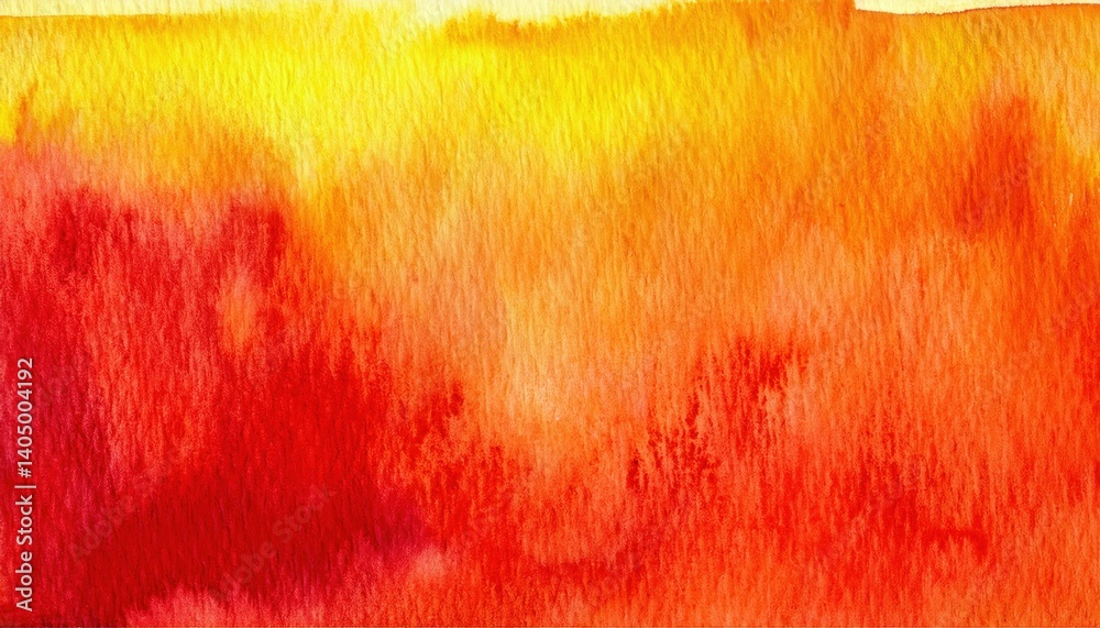 Poster vibrant red orange yellow watercolor texture for background design, fiery gradient art for digital g