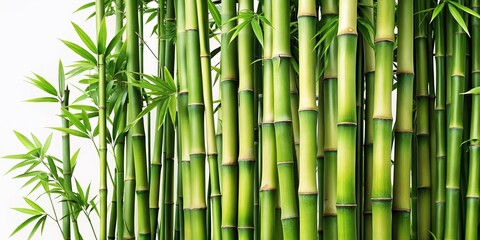 Elegant Bamboo Forest: Serene Green Leaves PNG Background Stock Photo
