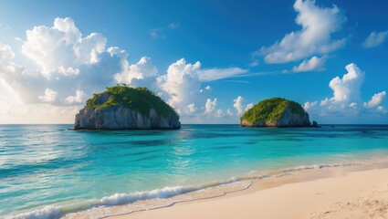 Fototapeta premium Immerse yourself in the stunning visuals of beaches and oceans.