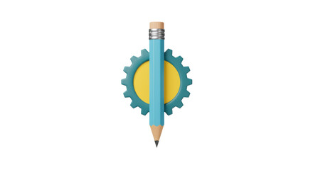Isolated Pencil with Gear
