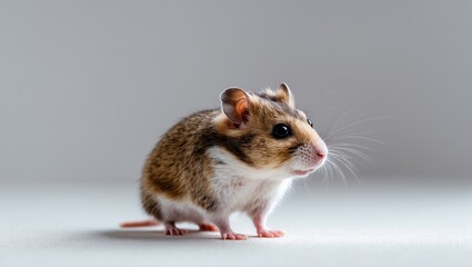 Endearing funny hamster isolated on a white surface