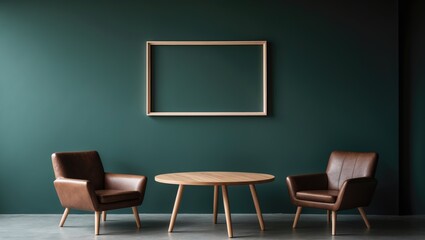 Contemporary desk against a wall backdrop