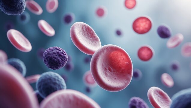 Analysis of blood smear, including red blood cells, platelets, and white blood cells