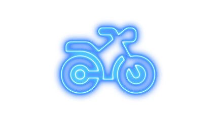 Neon motorcycle icon blue color glow with transparent background © مُحسَب