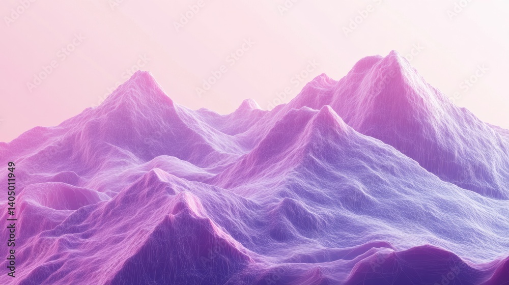 Poster muscle surface stylized as a mountain landscape showcasing peaks and valleys for a unique conceptual