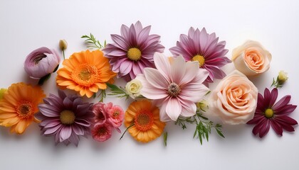 Flowers on white background