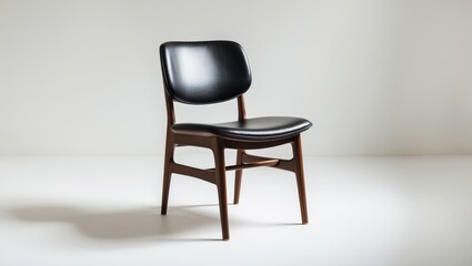 leather and wooden chair in style