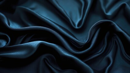 Obraz premium Soft-focus texture of silk fabric in black.