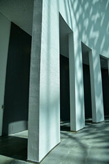 Close-up of the wall, interior of modern architecture, modern city building. Interior design. Details of modern architecture. Building abstract. Building background.