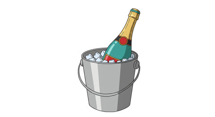 Isolated Champagne Bottle in Ice Bucket