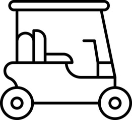 Golf Car Vector Icon Stock Illustration