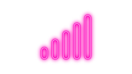 Neon signal icon pink color glow with transparent background