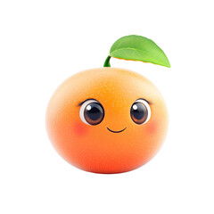 Cute Cartoon Orange Character with Big Eyes and Happy Expression
