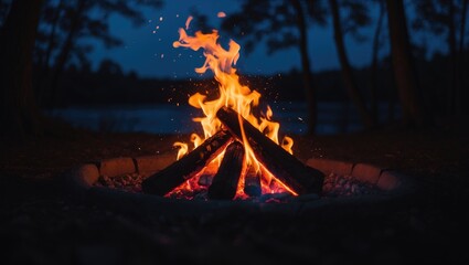Big firepit near the river