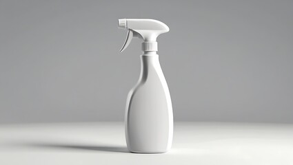 Blank White Plastic Spray Bottle Mockup for Cleaning Product Designs
