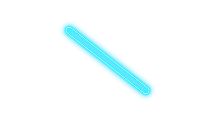 Neon slash icon cyan color glow with transparent background