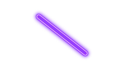 Neon slash icon purple color glow with transparent background
