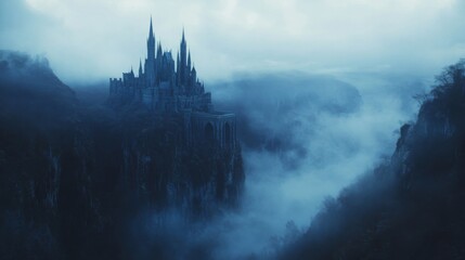Misty Blue Mountaintop Castle City