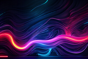 Naklejka premium Rainbow colored waves, different colored waves, purple waves, shining waves, beautiful waves,high quality,generative ai