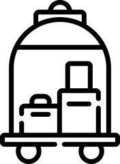 luggage cart Illustration on a white background     
