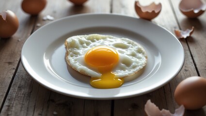 Cooked eggs on a white surface