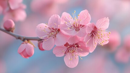 Obraz premium Pink Blossom Close Up Soft Focus Spring Flowers