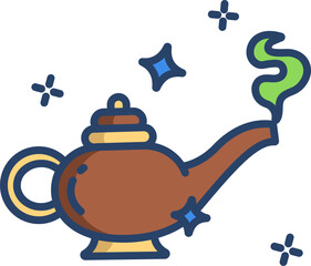 magic lamp (2) Illustration on a white background     