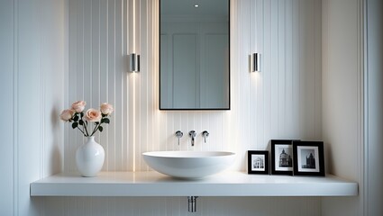 Fototapeta premium Luxury mirror in an unoccupied bathroom