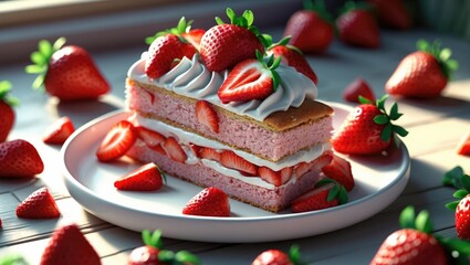 newly made strawberry shortcake