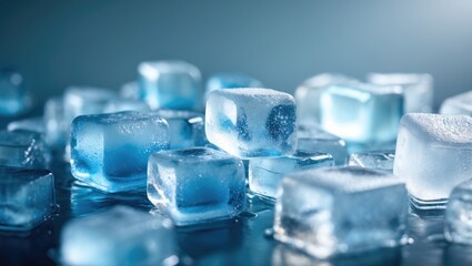 Background Featuring Fresh and Cool Ice Cubes