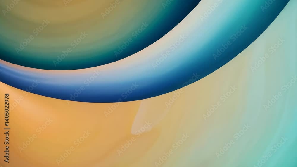 Aufkleber Six variations of a smooth gradient background animation with blue and orange waves create a visually appealing and dynamic abstract composition